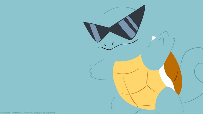 Squirtle from Pokemon wearing sunglasses