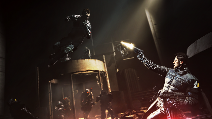 Adam Jensen in combat
