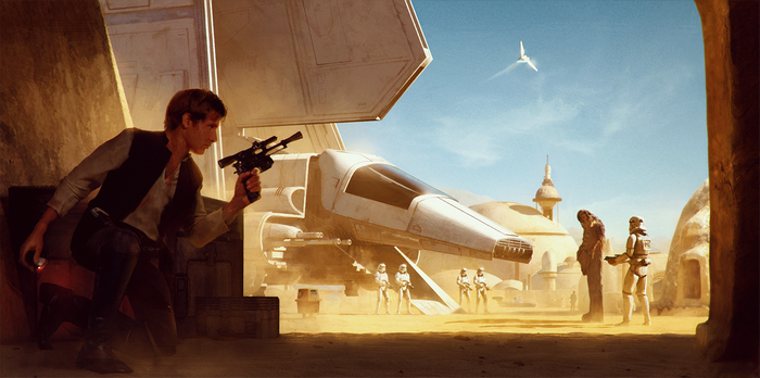 Han Solo and Chewbacca in Star Wars