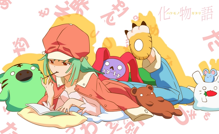 Nadeko Sengoku from Bakemonogatari with plush toys