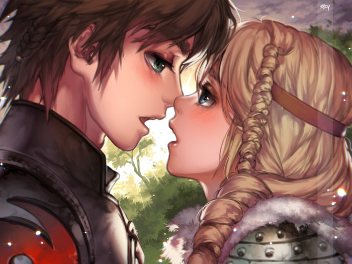 Hiccup and Astrid from How to Train Your Dragon