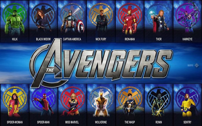 The Avengers characters montage