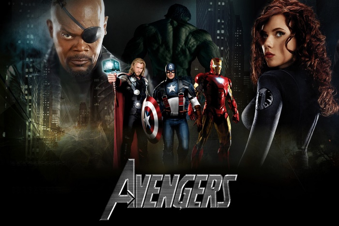 The Avengers Nick Fury Thor Captain America Iron Man Hulk Black Widow