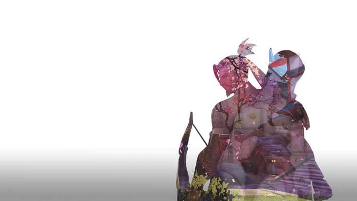 Hanzo from Overwatch with Cherry Blossoms