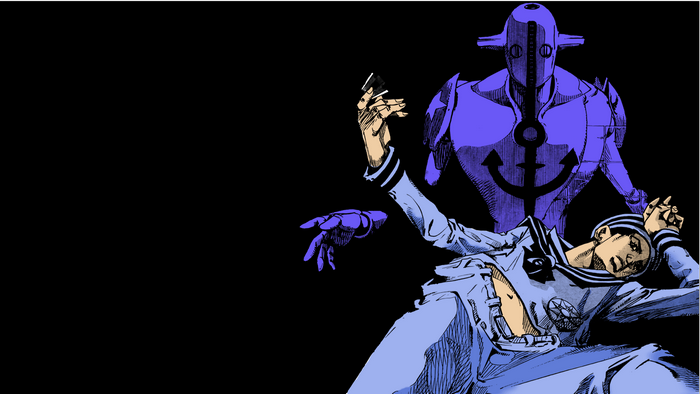 Josuke Higashikata and Soft & Wet from JoJo's Bizarre Adventure