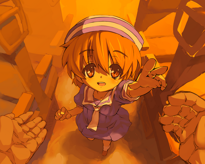 Ushio Okazaki reaching out