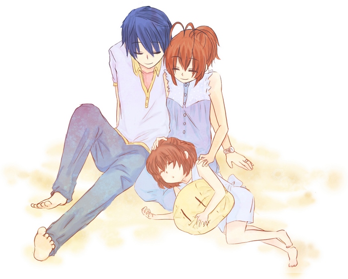 Ushio Okazaki with family