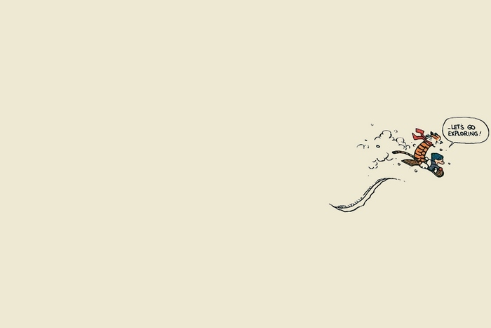 Calvin and Hobbes go exploring