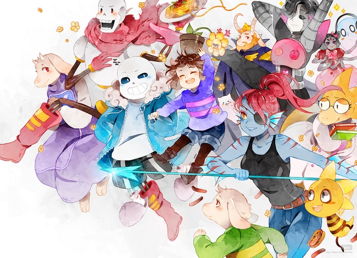 Colorful Undertale Characters in Joyful Group Scene