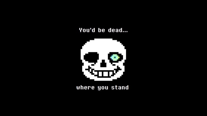 Sans from Undertale with text