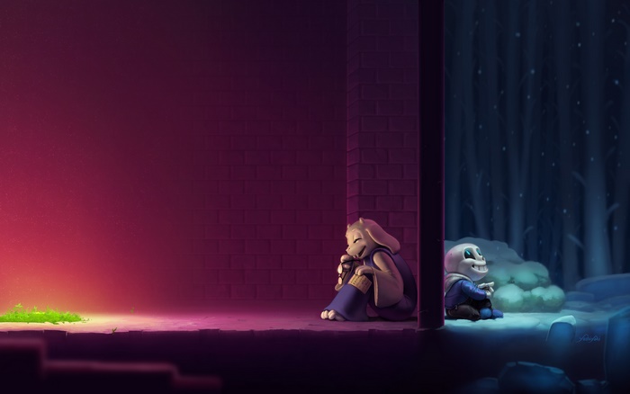Asriel and Sans from Undertale