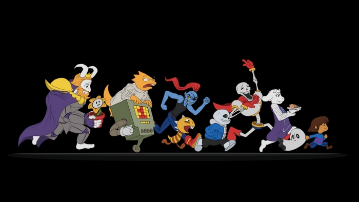 Undertale characters running together