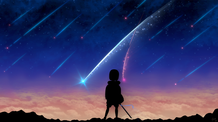 Sans from Undertale watching shooting stars