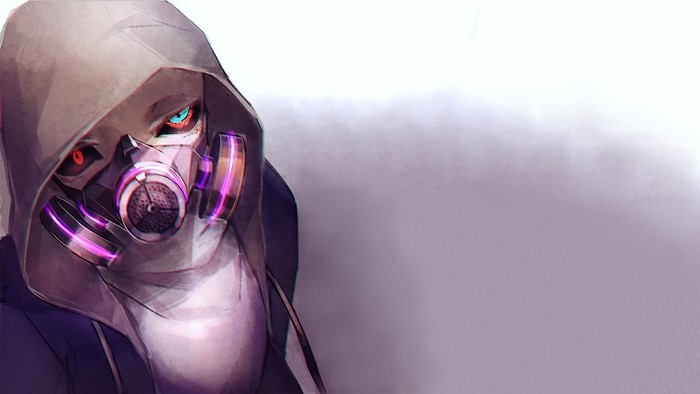 Sans from Undertale with Mask and Glowing Eyes