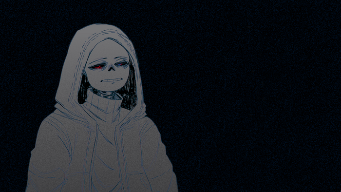 Sans from Undertale wearing a hoodie