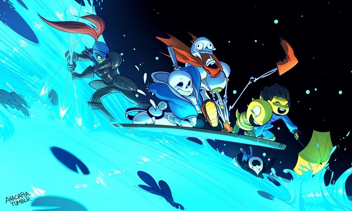 Dynamic Action Scene with Sans from Undertale