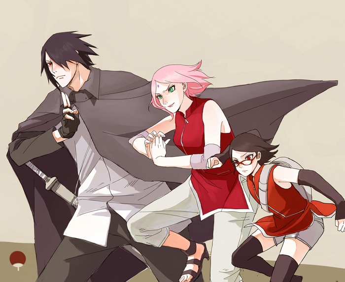 Sasuke, Sakura, and Sarada from Naruto