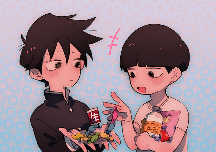 Shigeo Kageyama from Mob Psycho 100 offering candy