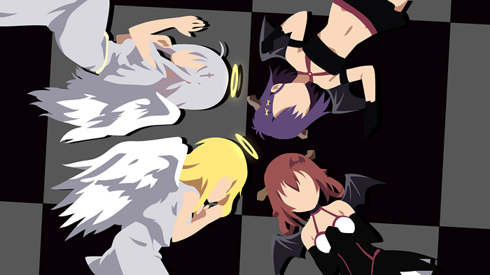 Satanichia Kurumizawa McDowell and friends on a chessboard