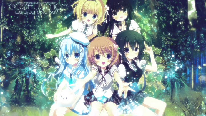 5 girls in a forest