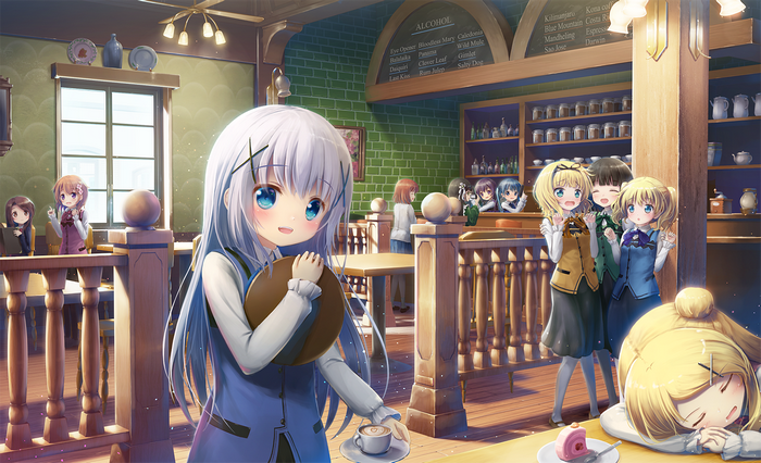 Chino Kafū and friends in a cafe