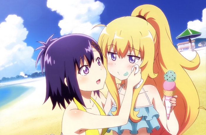 Gabriel Tenma from Gabriel Dropout on the beach