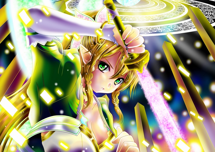 Leafa from Sword Art Online holding a sword