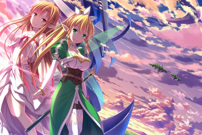 Asuna and Leafa from Sword Art Online