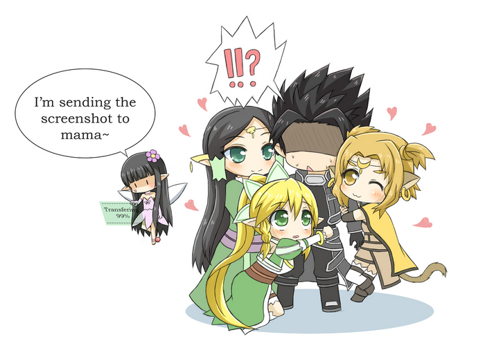 Leafa and friends from Sword Art Online