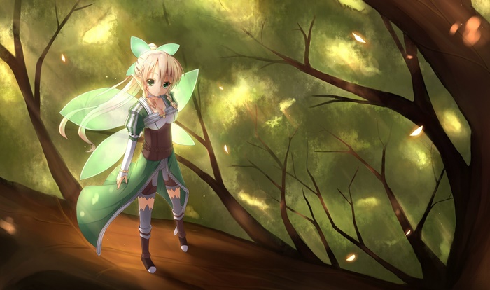 Leafa from Sword Art Online in a forest