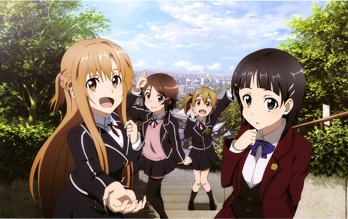 Asuna, Leafa, and others from Sword Art Online