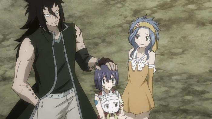 Gajeel Redfox, Wendy Marvell, and Carla from Fairy Tail