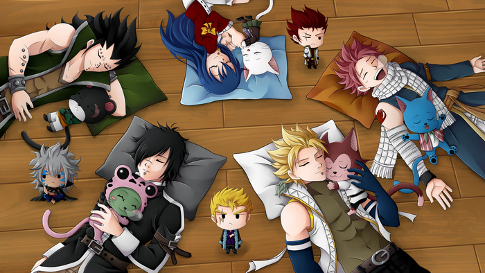 Fairy Tail characters sleeping