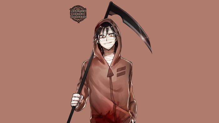 Zack from Angels of Death with a scythe