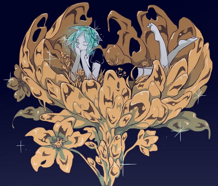 Phosphophyllite Resting in a Blossoming Flower