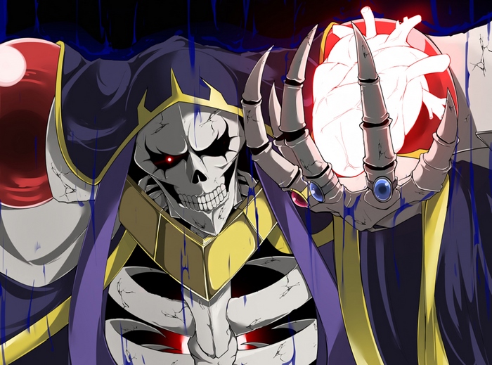 Ainz Ooal Gown holding a heart