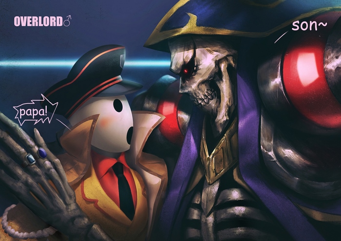 Ainz Ooal Gown and a character from Overlord