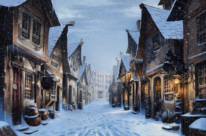 Diagon Alley in Winter from Harry Potter