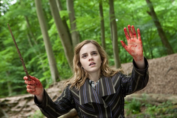 Hermione Granger from Harry Potter in a forest