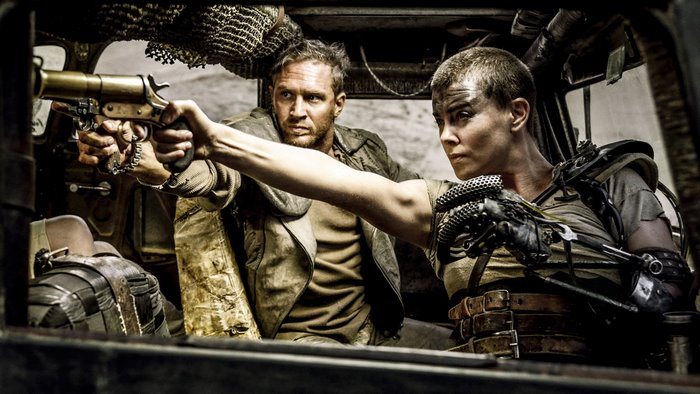Max Rockatansky and Imperator Furiosa in Mad Max: Fury Road