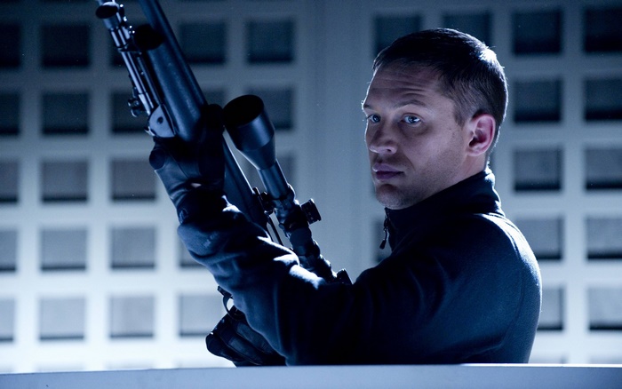 Tom Hardy with a sniper rifle