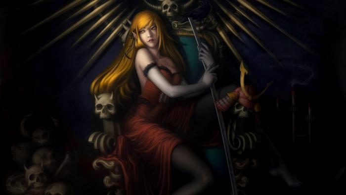 Kiss-shot Acerola-orion Heart-under-blade sitting on a throne