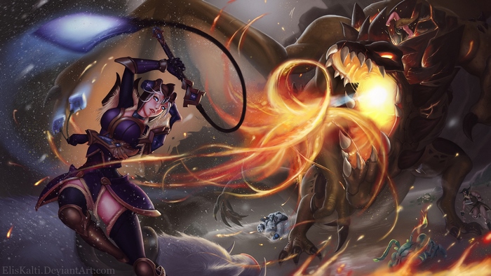 Lux and Cho'Gath from League of Legends