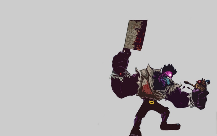 Big purple monster with cleaver and spoon