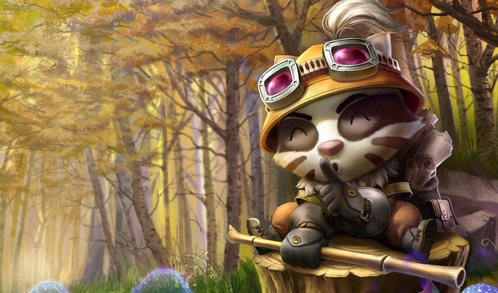 Teemo from League of Legends in a forest