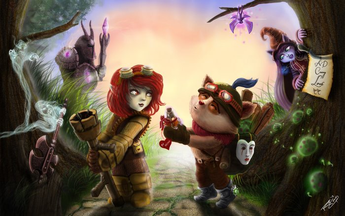 Tristana and Teemo from League of Legends