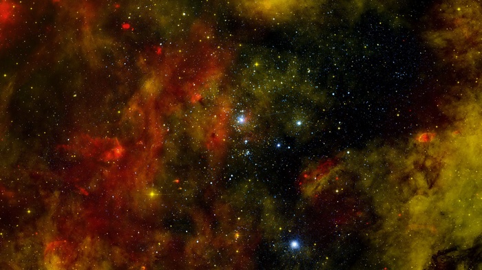 Nebula with stars and gas clouds