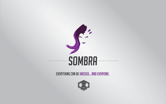 Sombra from Overwatch logo and tagline