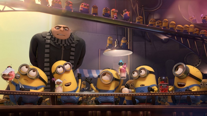 Gru and Minions at a party