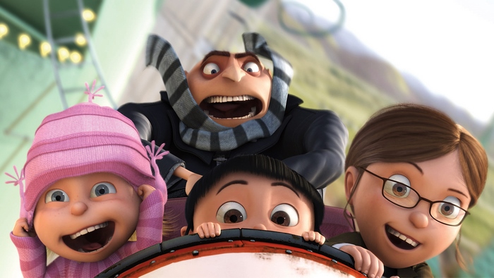 Gru and the girls from Despicable Me